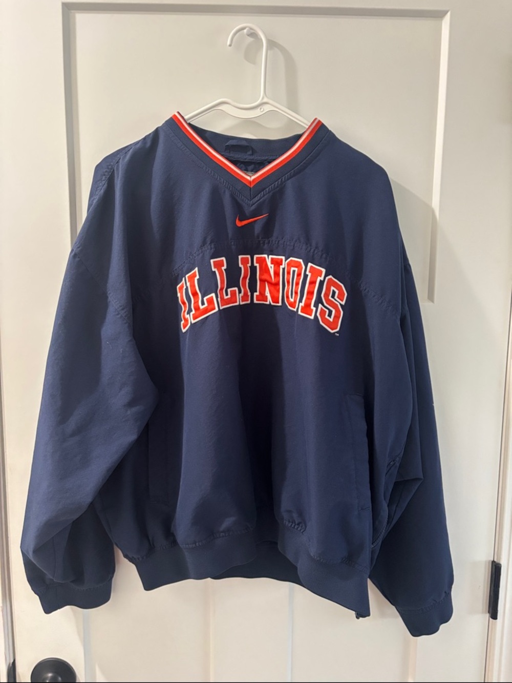 Nike Navy Pullover with Orange and White Illinois Script